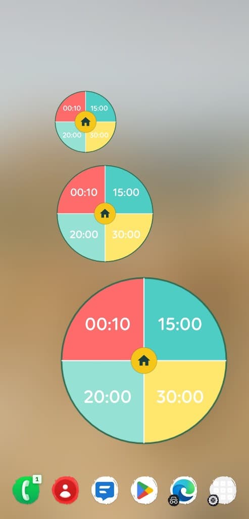 Fun Timer circular widget with 4 quick durations