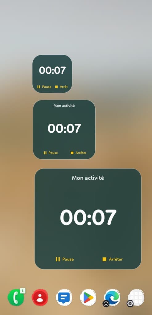 Fun Timer running timer widgets with Pause and Stop